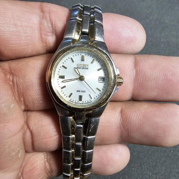 Citizen Ecodrive E010-K15711 Ladies Watch Date Just Not Working For Parts/Repair - Picture 1 of 9